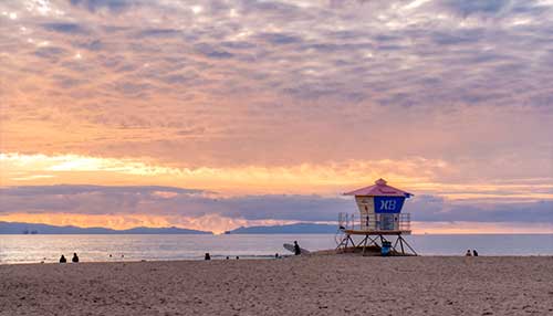 Lifeguard tower by the beach