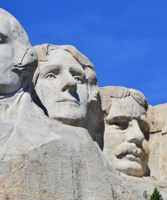 Four past presidents on Mt. Rushmore